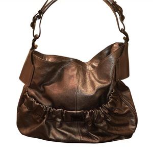 Burberry Metallic Grey Runway Hobo